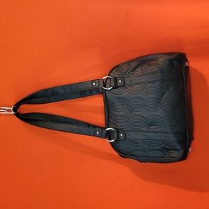 Bella russo black leather shoulder bag